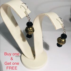 Hand Crafted Black & Bronze Earrings
